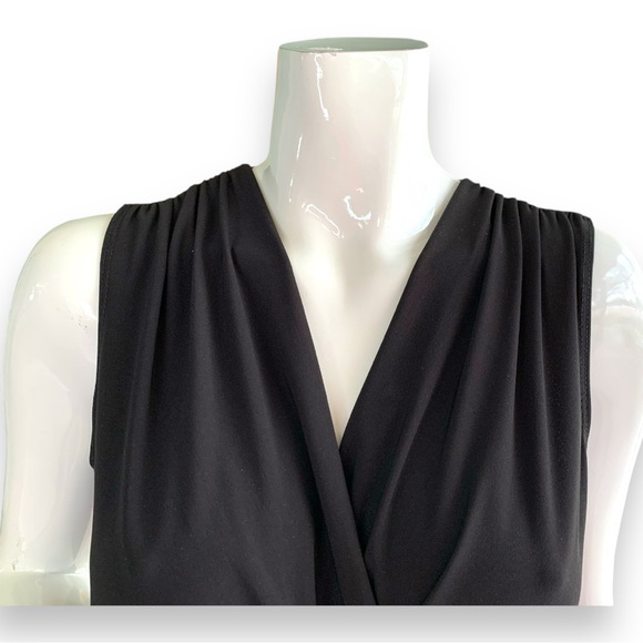 ANNALEE & HOPE BLACK SLEEVELESS DRAPED ROMPER WITH TIE WAIST. WOMEN’S SZ MEDIUM - Picture 5 of 8